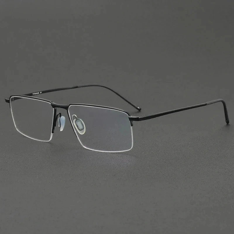 Aimee Men's Full Rim Rectangular Square Titanium Eyeglasses P-8736 — view 1 | Aimee at FuzWeb