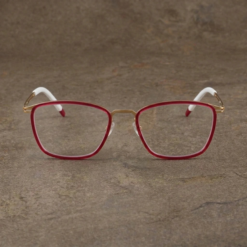 Aimee Unisex Full Rim Square Titanium Eyeglasses V467R — view 2 | Aimee at FuzWeb