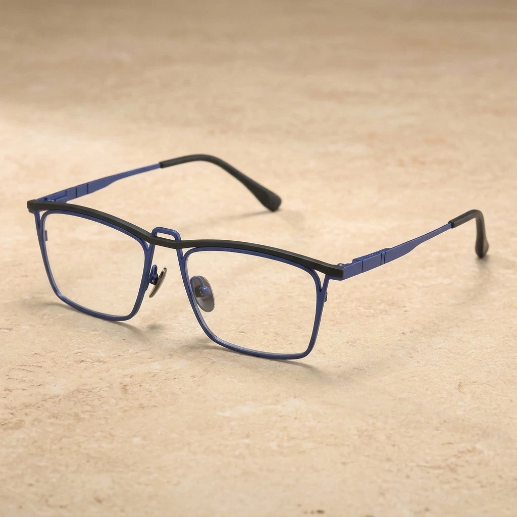 Aror Men's Full Rim Square Acetate Titanium Eyeglasses 445418 — view 2 | Aror at FuzWeb