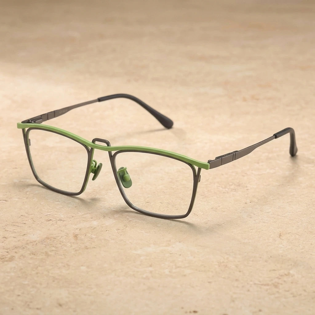 Aror Men's Full Rim Square Acetate Titanium Eyeglasses 445418 — view 1 | Aror at FuzWeb