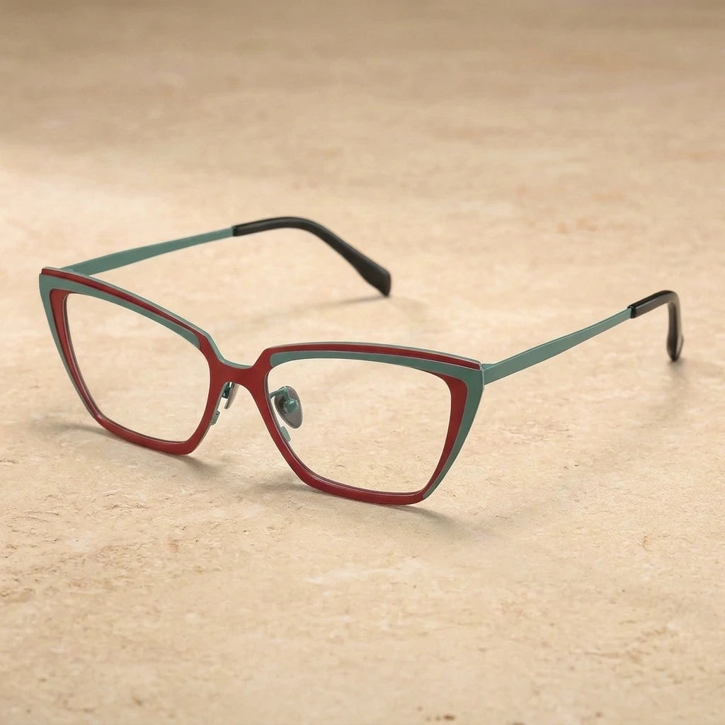 Aror Women's Full Rim Cat Eye Acetate Titanium Eyeglasses 455617 — view 1 | Aror at FuzWeb