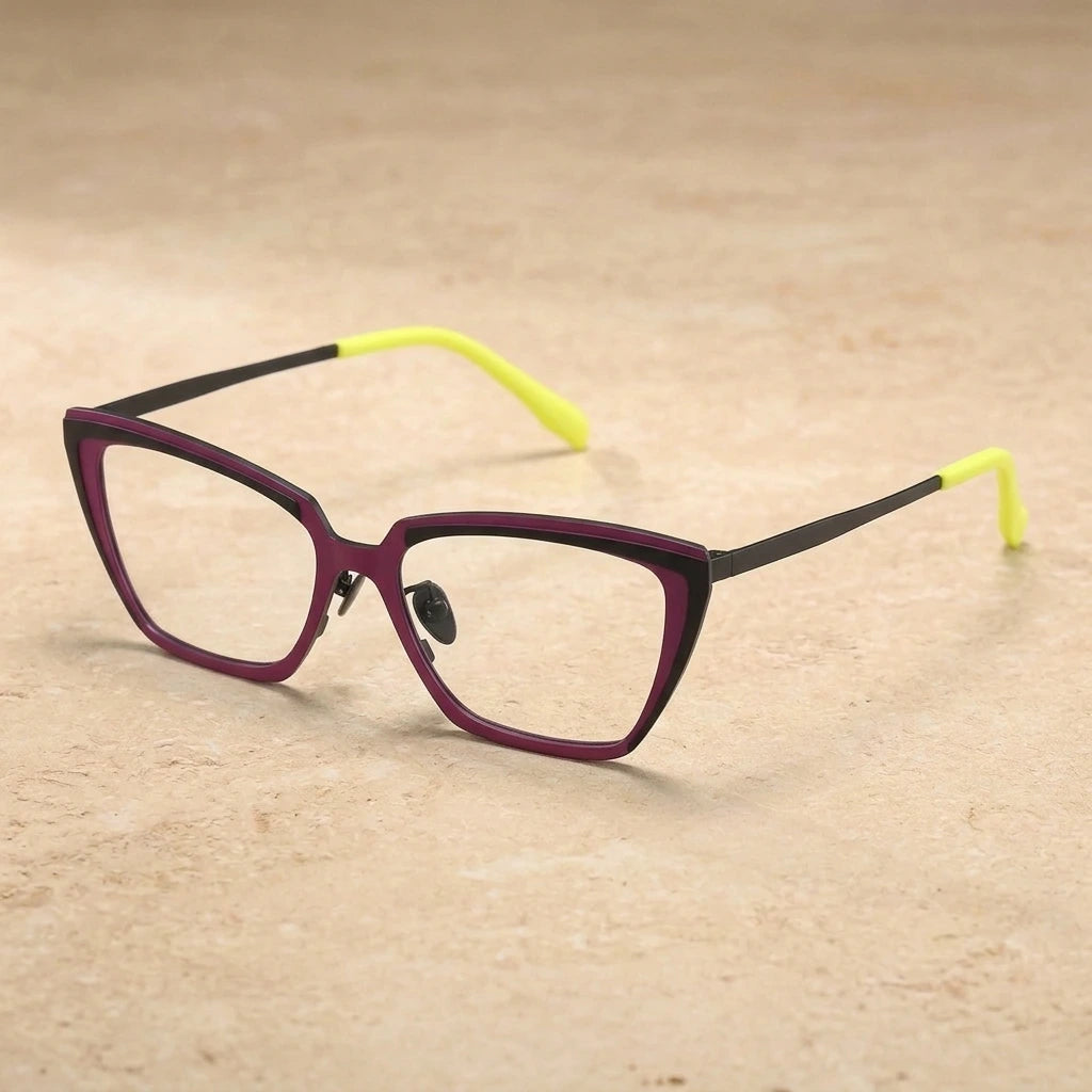 Aror Women's Full Rim Cat Eye Acetate Titanium Eyeglasses 455617 — view 2 | Aror at FuzWeb