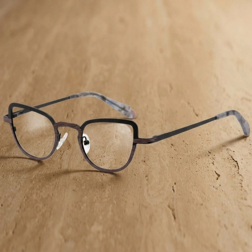 Aror Unisex Full Rim Cat Eye Titanium Alloy Eyeglasses 8764 — view 2 | Aror at FuzWeb