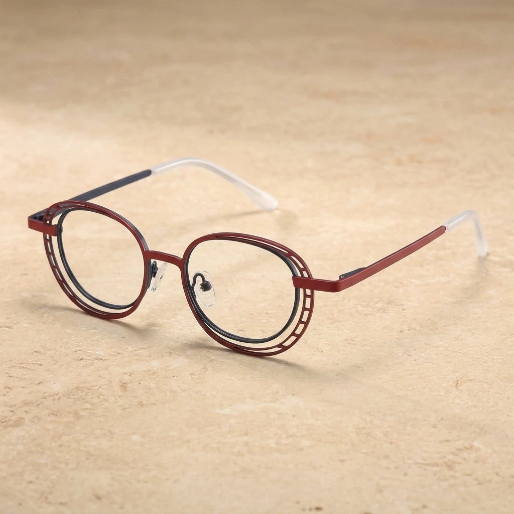 Aror Unisex Full Rim Oval Titanium Alloy Eyeglasses A5529 — view 1 | Aror at FuzWeb