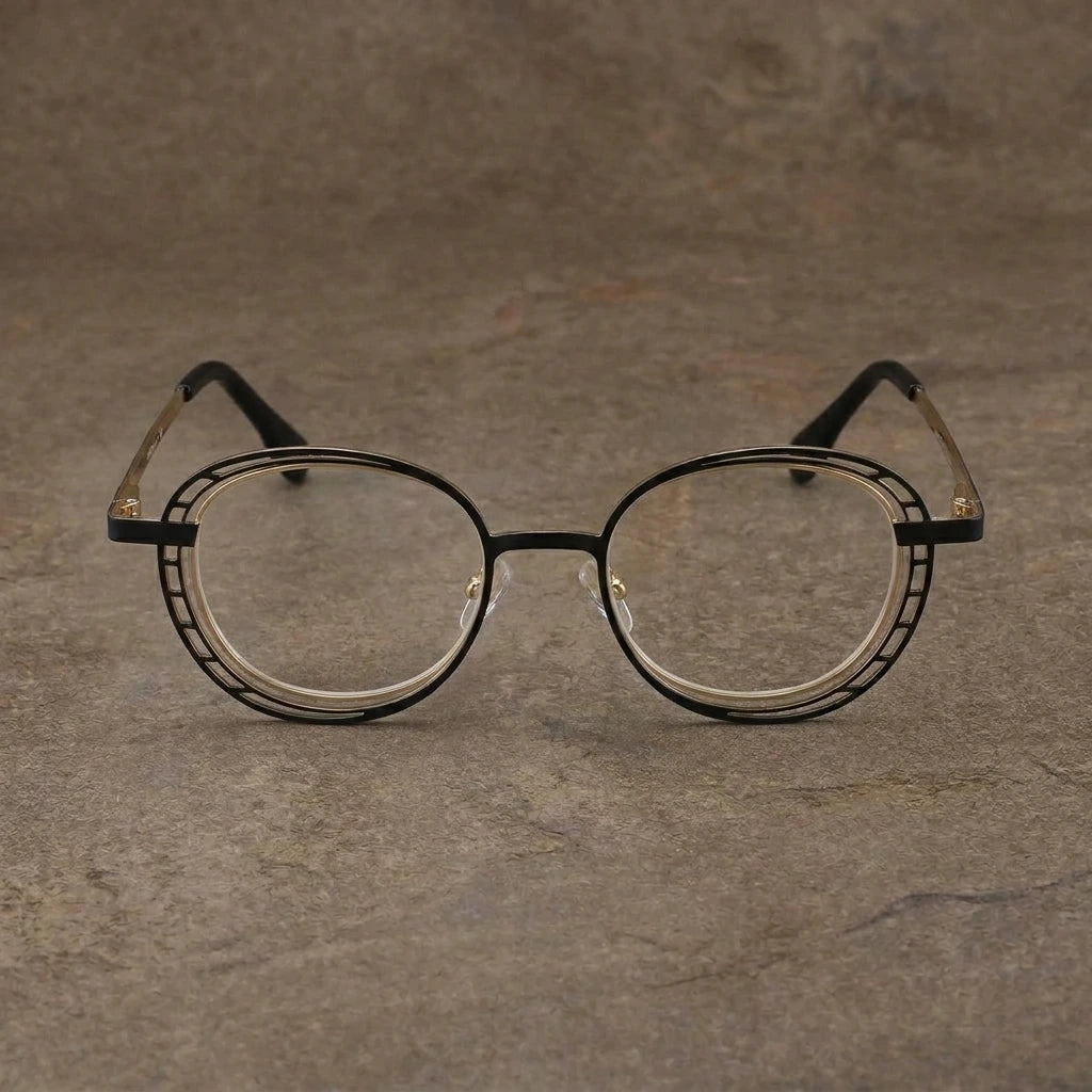 Aror Unisex Full Rim Oval Titanium Alloy Eyeglasses A5529 — view 2 | Aror at FuzWeb