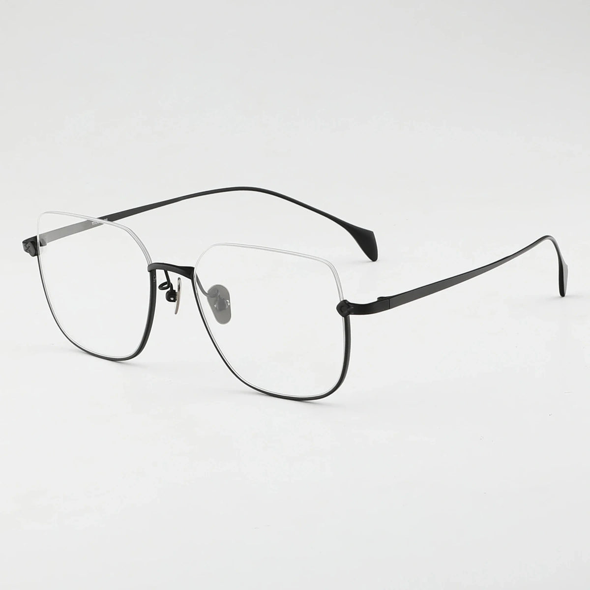 Aror Women's Rimless Oval Titanium Eyeglasses F10171 — BLACK — view 2 | Aror at FuzWeb