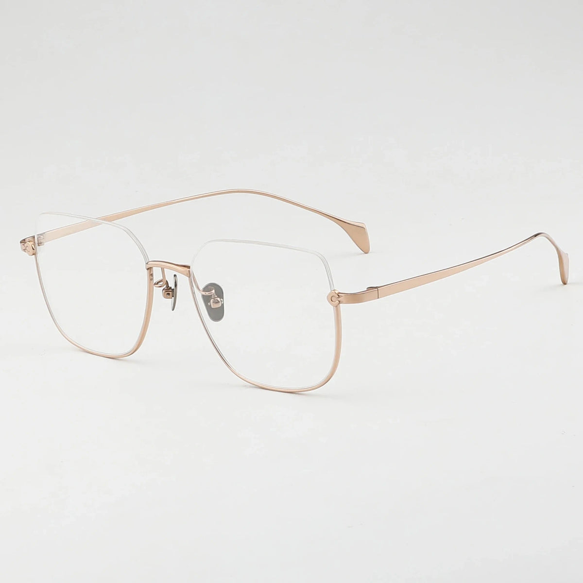 Aror Women's Rimless Oval Titanium Eyeglasses F10171 — ROSE GOLD — view 1 | Aror at FuzWeb