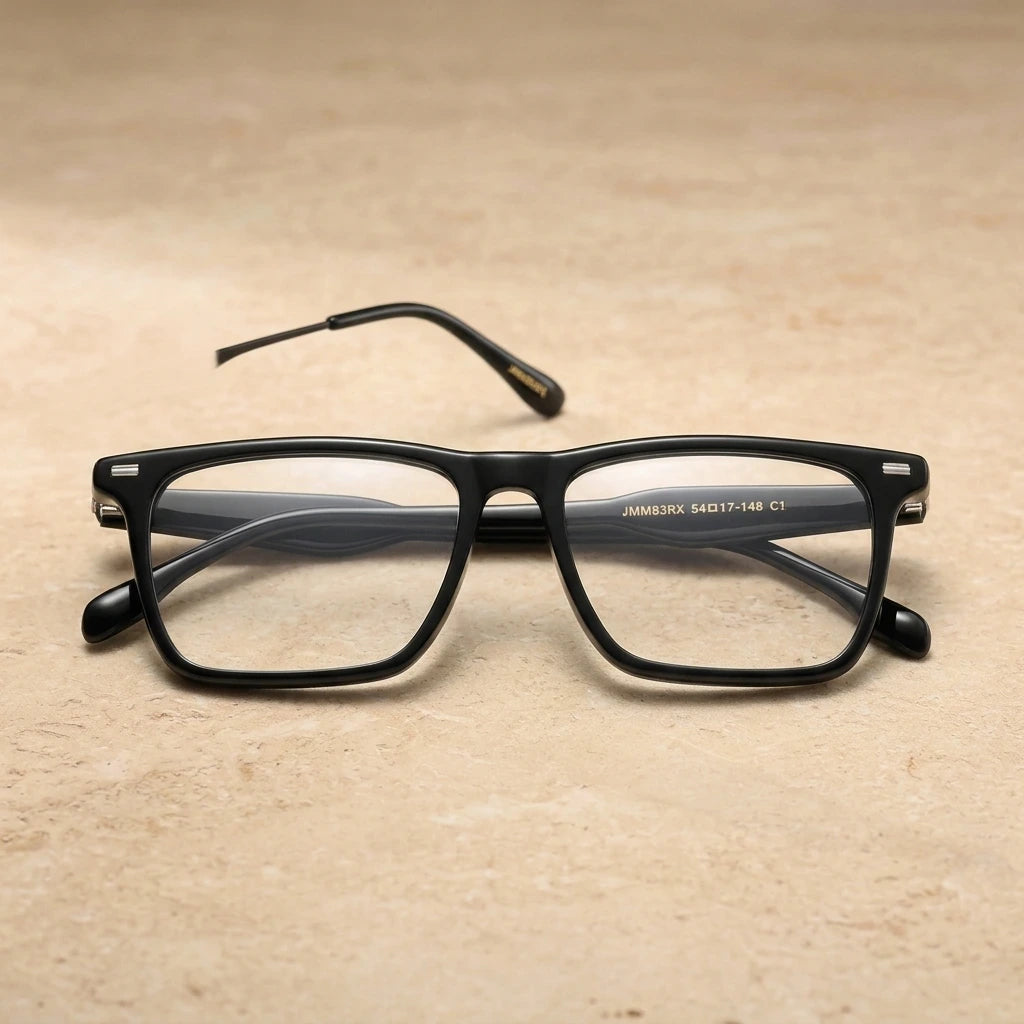 Aror Unisex Full Rim Square Acetate Eyeglasses JMM83RX — view 1 | Aror at FuzWeb