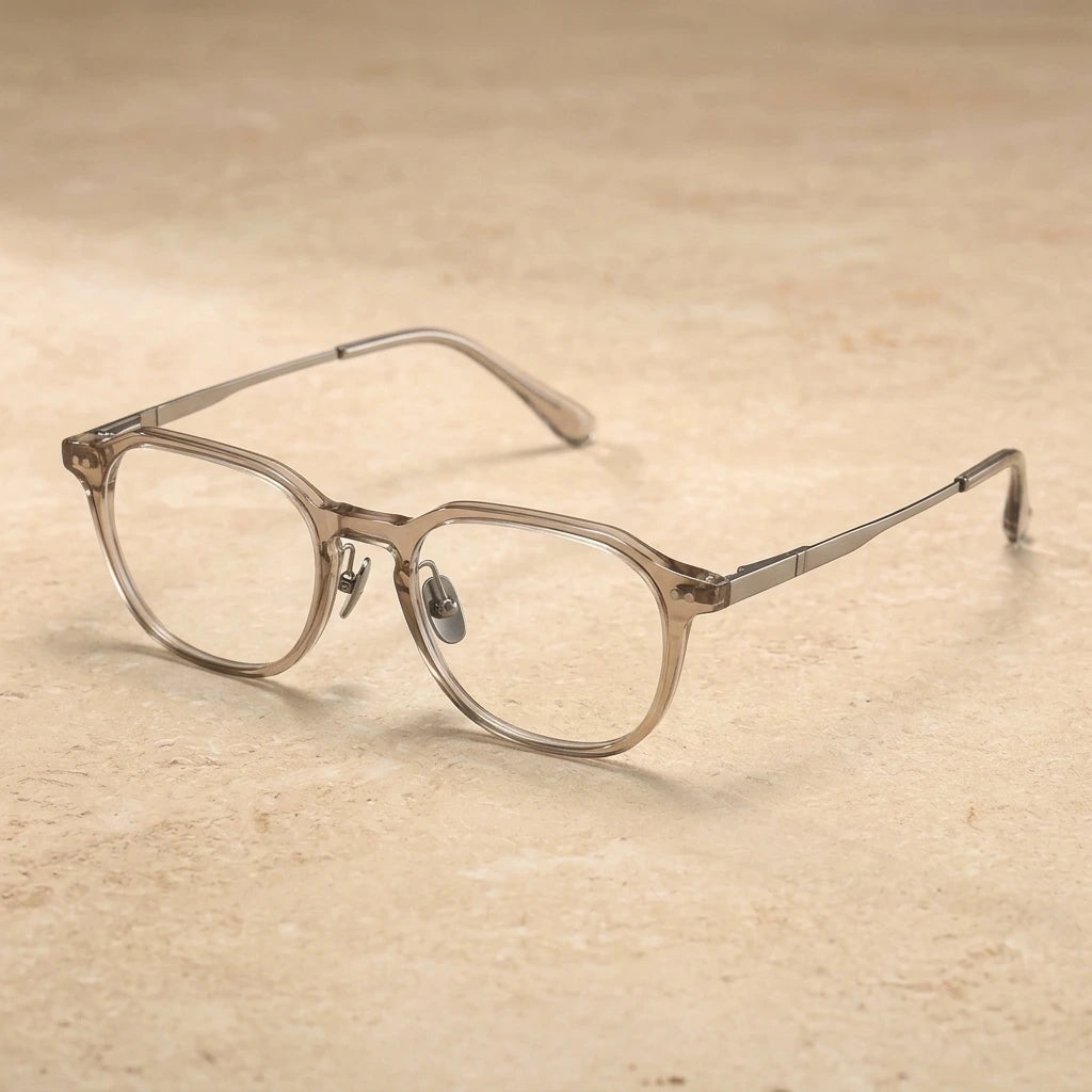 Aror Men's Full Rim Oval Acetate Titanium Eyeglasses JMM98RX — view 2 | Aror at FuzWeb