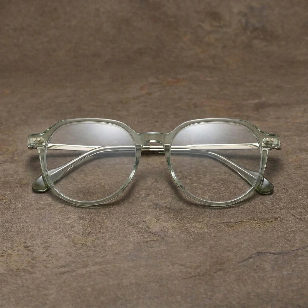 Aror Men's Full Rim Oval Acetate Titanium Eyeglasses JMM98RX — view 1 | Aror at FuzWeb