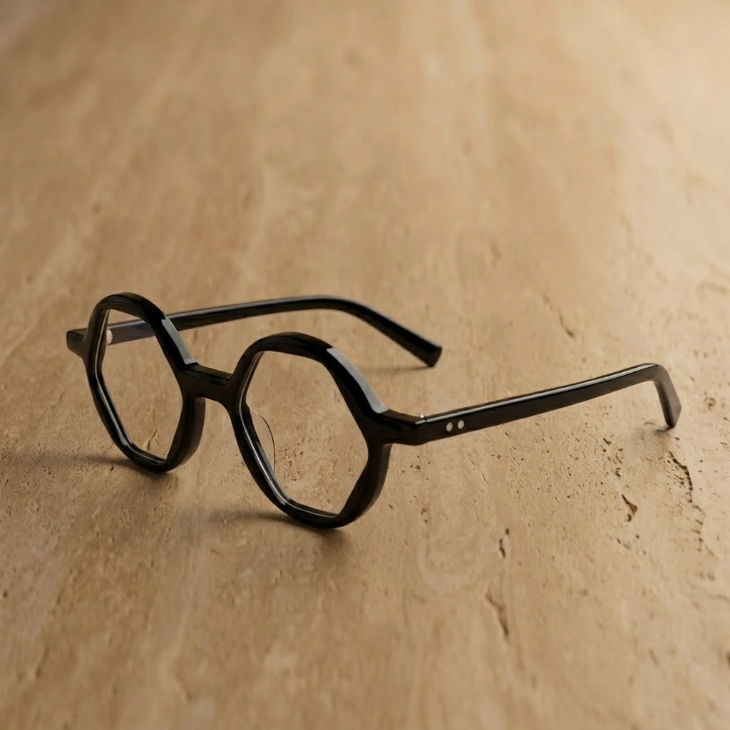 Aror Unisex Full Rim Polygon Acetate Eyeglasses PES8 — view 2 | Aror at FuzWeb