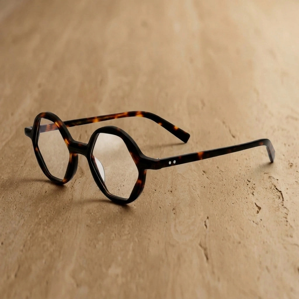 Aror Unisex Full Rim Polygon Acetate Eyeglasses PES8 — view 1 | Aror at FuzWeb