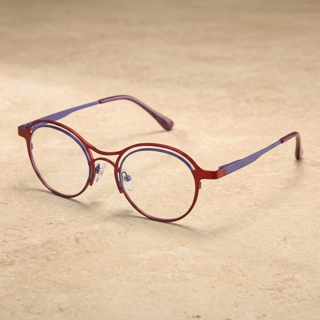 Aror Women's Full Rim Round Titanium Alloy Eyeglasses PY5531 — view 1 | Aror at FuzWeb