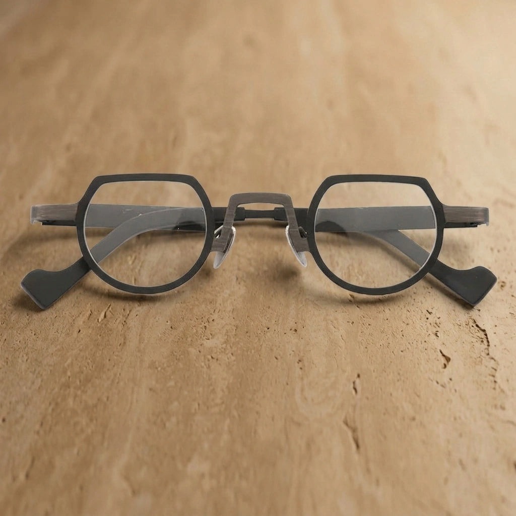 Aror Unisex Full Rim Polygon Pure Titanium Eyeglasses R7020 — view 1 | Aror at FuzWeb