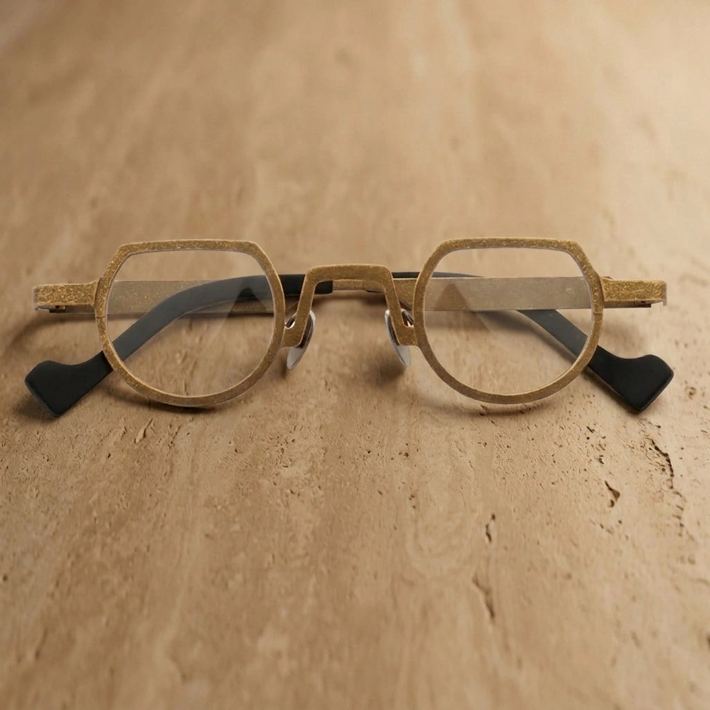 Aror Unisex Full Rim Polygon Pure Titanium Eyeglasses R7020 — view 2 | Aror at FuzWeb