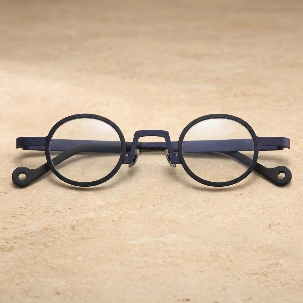 Aror Unisex Full Rim Round Pure Titanium Eyeglasses R7753 — C1 — view 1 | Aror at FuzWeb