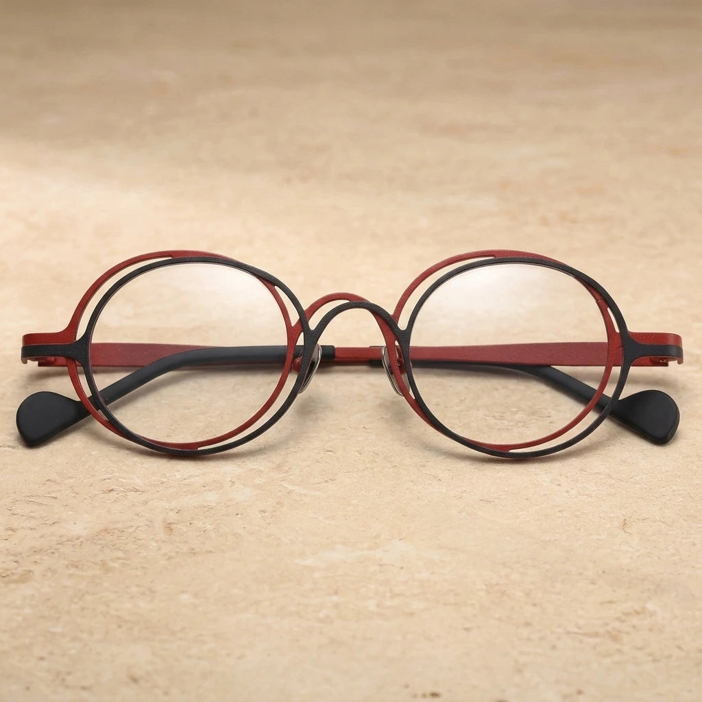 Aror Unisex Full Rim Round Pure Titanium Eyeglasses R7773 — view 1 | Aror at FuzWeb