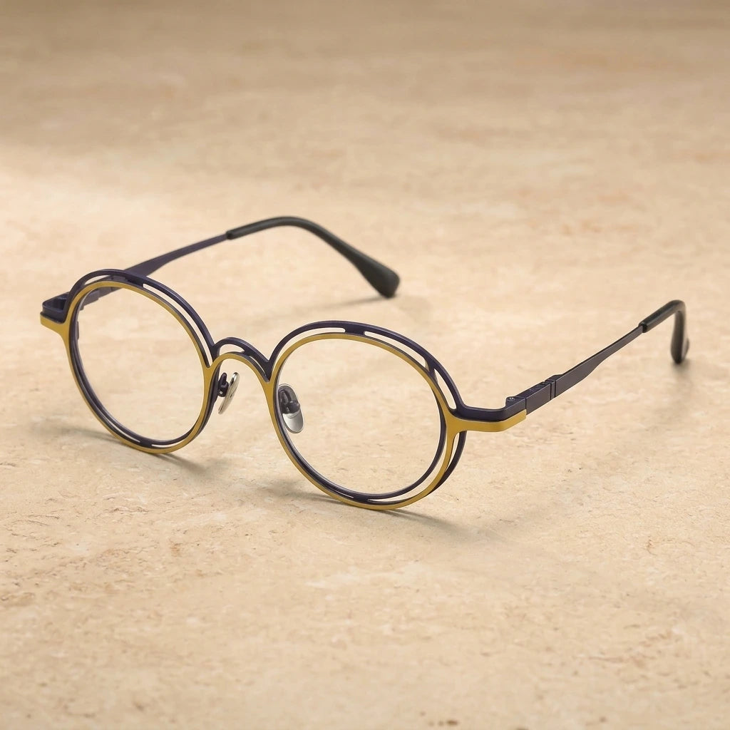 Aror Unisex Full Rim Round Pure Titanium Eyeglasses R7773 — view 2 | Aror at FuzWeb