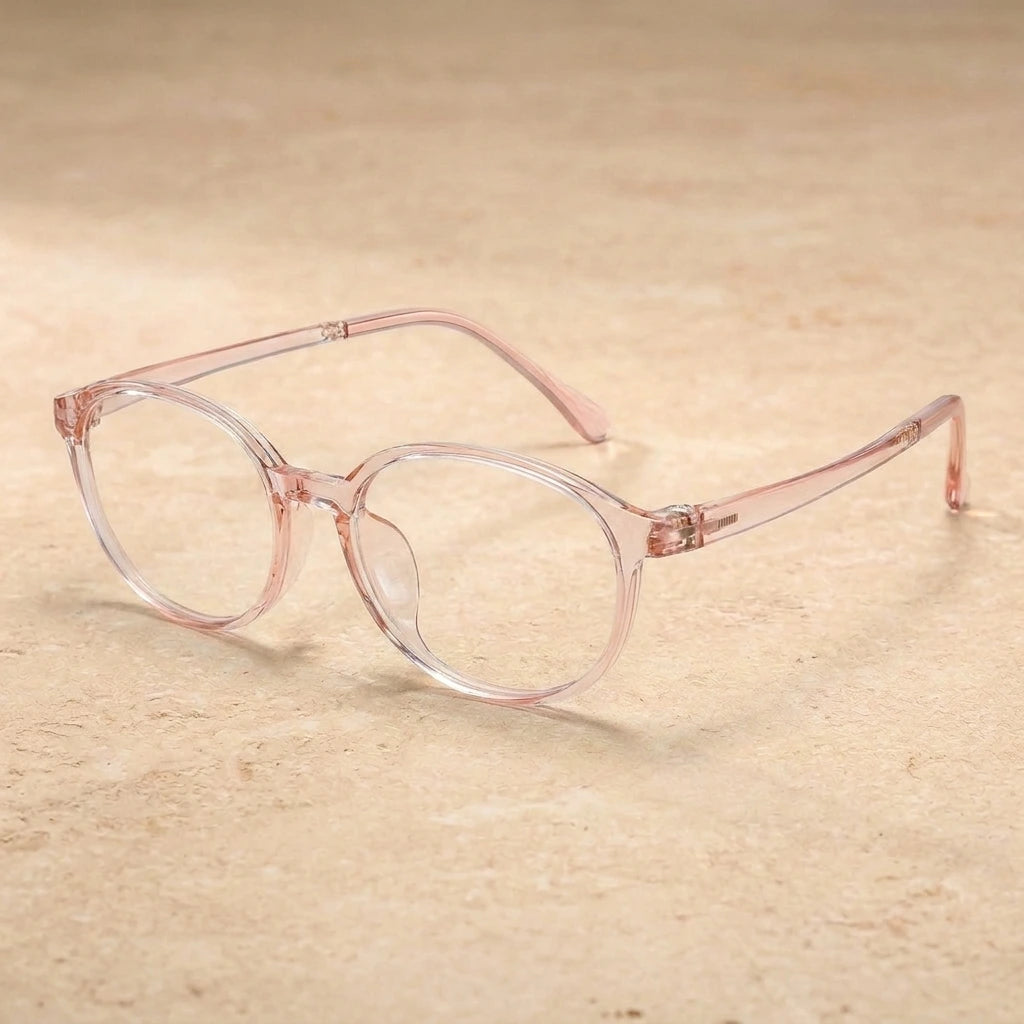 Bclear Unisex Full Rim Square TR90 Eyeglasses 6001LS — C2 Pink — view 1 | Bclear at FuzWeb