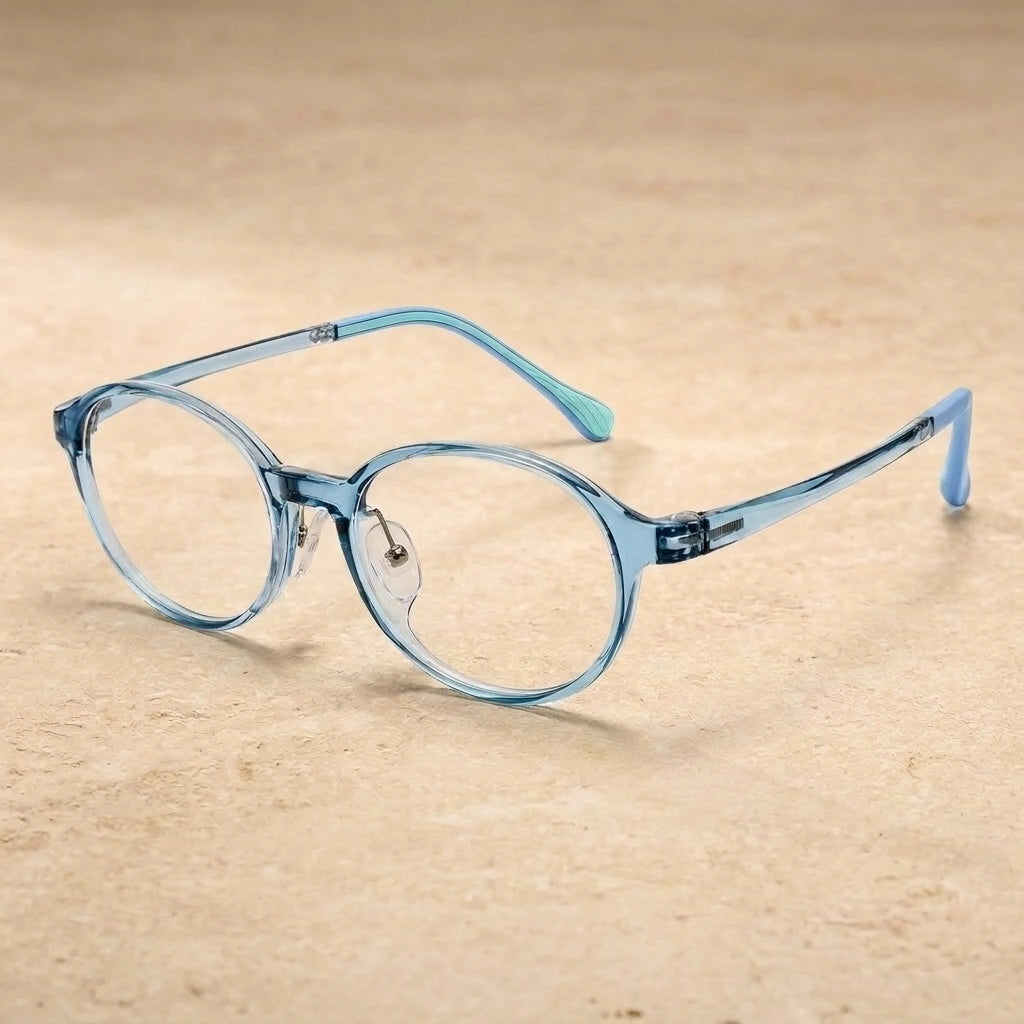 Bclear Unisex Full Rim Square TR90 Eyeglasses 6001LS — C3 Blue — view 2 | Bclear at FuzWeb