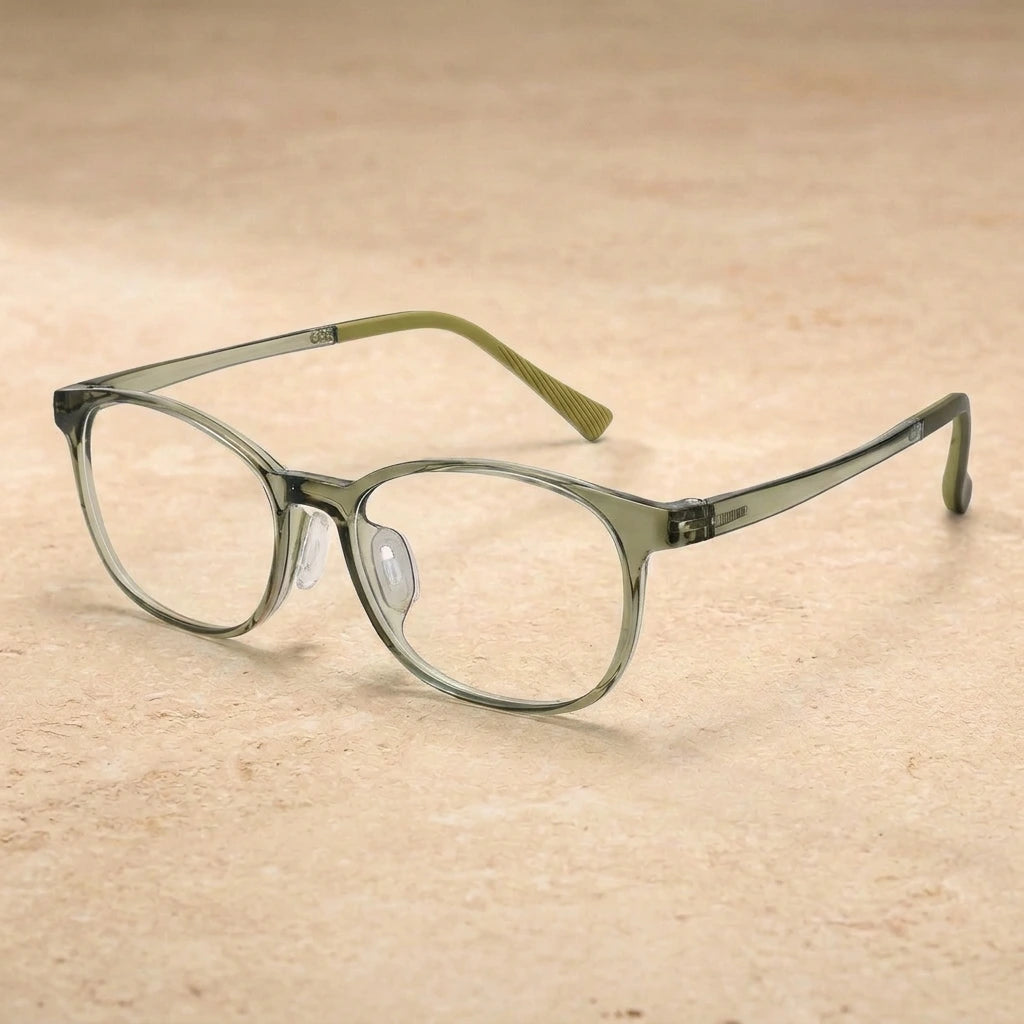 Bclear Unisex Full Rim Square TR90 Eyeglasses 6006LS — C4 Green — view 2 | Bclear at FuzWeb