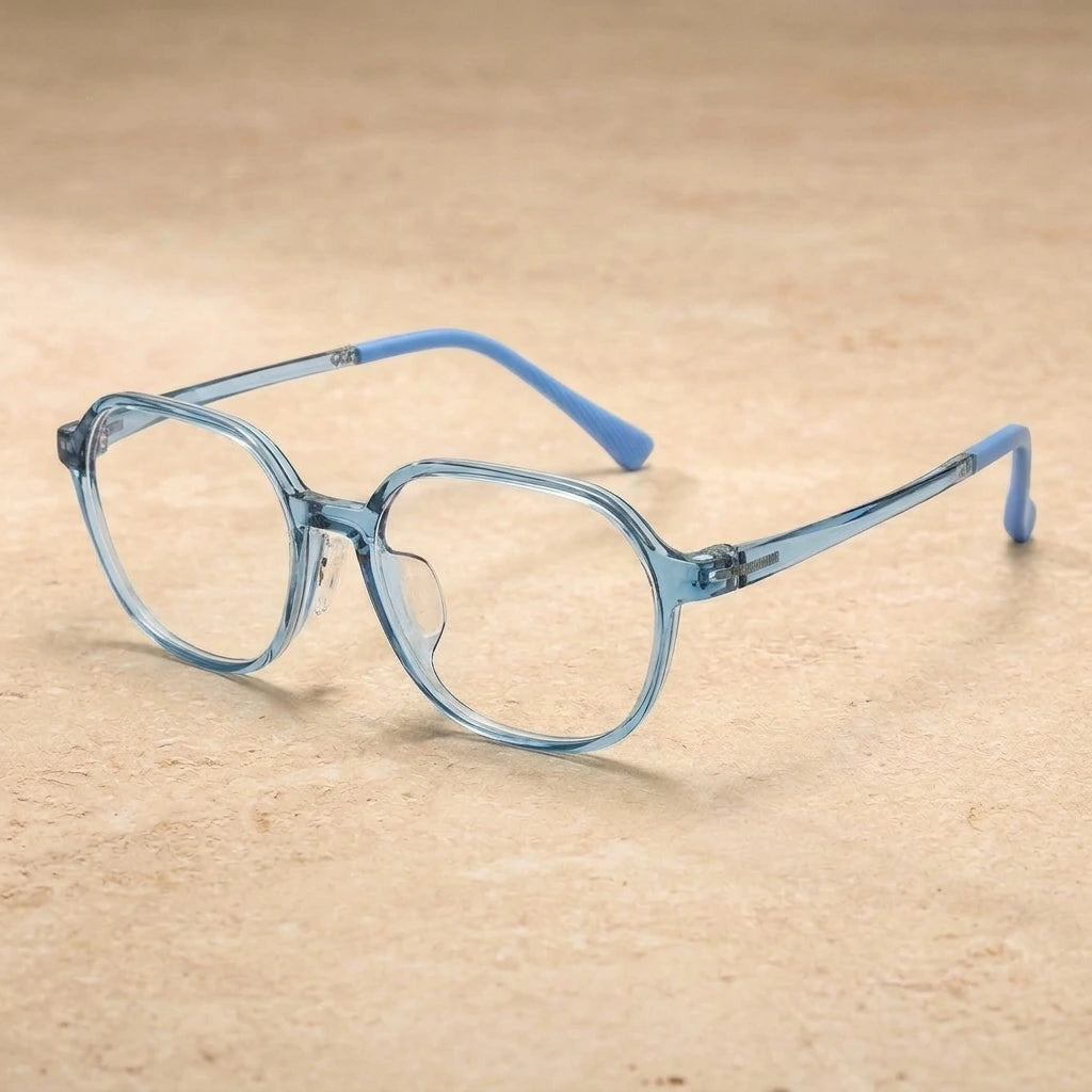 Bclear Unisex Full Rim Square TR90 Eyeglasses 6013LS — C3 Blue — view 2 | Bclear at FuzWeb