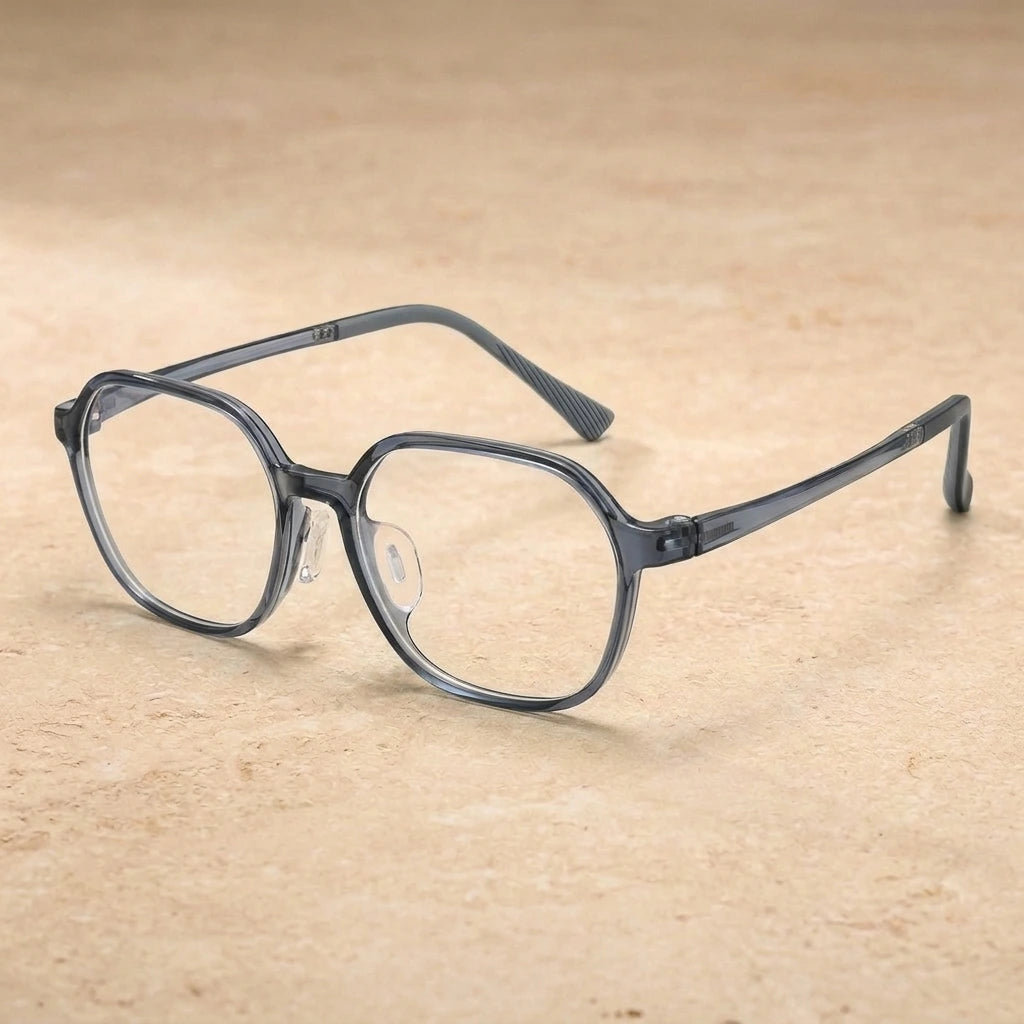 Bclear Unisex Full Rim Square TR90 Eyeglasses 6013LS — C6 Dark Gray — view 1 | Bclear at FuzWeb