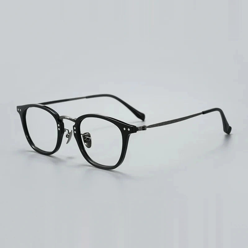 Bclear Unisex Full Rim Oval Acetate Titanium Eyeglasses GG513F — C1 — view 2 | Bclear at FuzWeb
