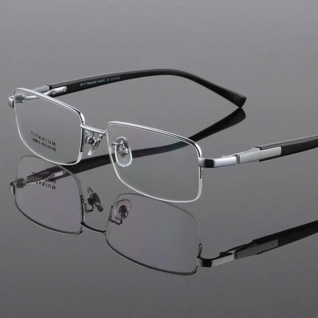 Bclear Men's Eyeglasses Titanium Acetate Lr9910 - Silver — view 2 | Bclear at FuzWeb