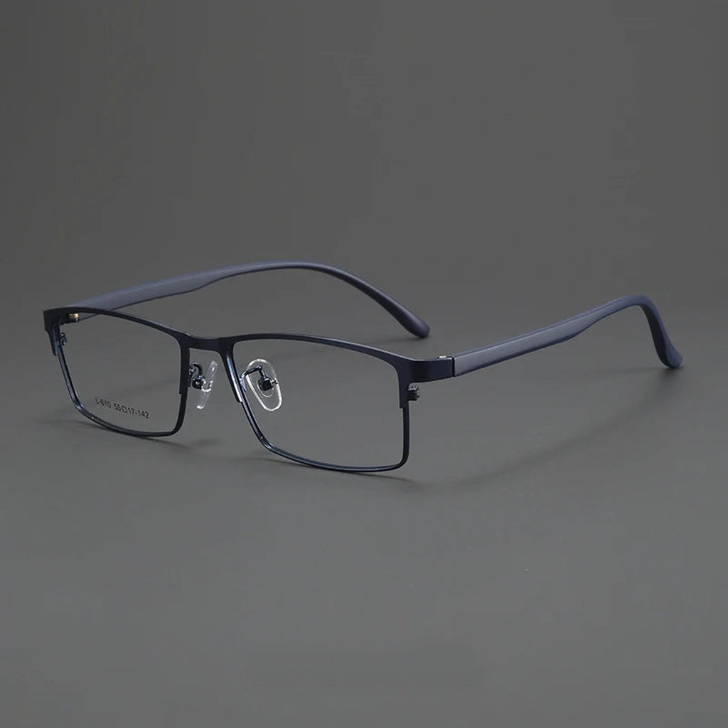 Bclear Unisex Full Rim Square Alloy Eyeglasses MY-L610 - Blue — view 2 | Bclear at FuzWeb