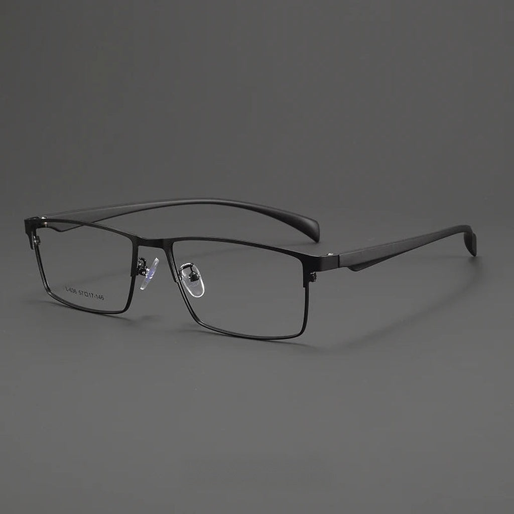 Bclear Men Full Rim Square Alloy Eyeglasses MY-L636 - black — view 4 | Bclear at FuzWeb