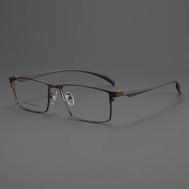 Bclear Men Full Rim Square Alloy Eyeglasses MY-L636 - brown — view 1 | Bclear at FuzWeb