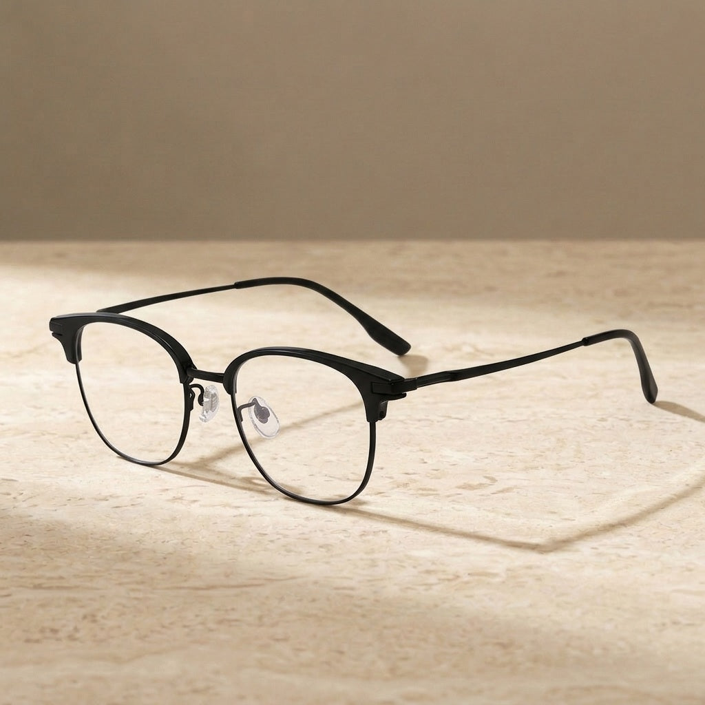 Bclear Unisex Full Rim Browline Titanium Eyeglasses SM-31807 - C 6 — view 1 | Bclear at FuzWeb