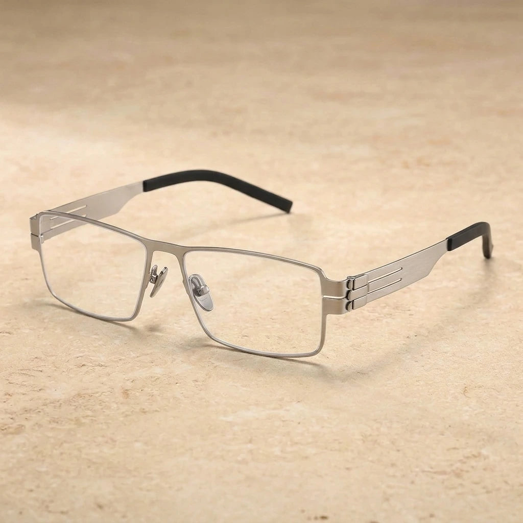 Blackmask Men's Full Rim Square Stainless Steel Eyeglasses BM-IB005 — view 1 | Blackmask at FuzWeb