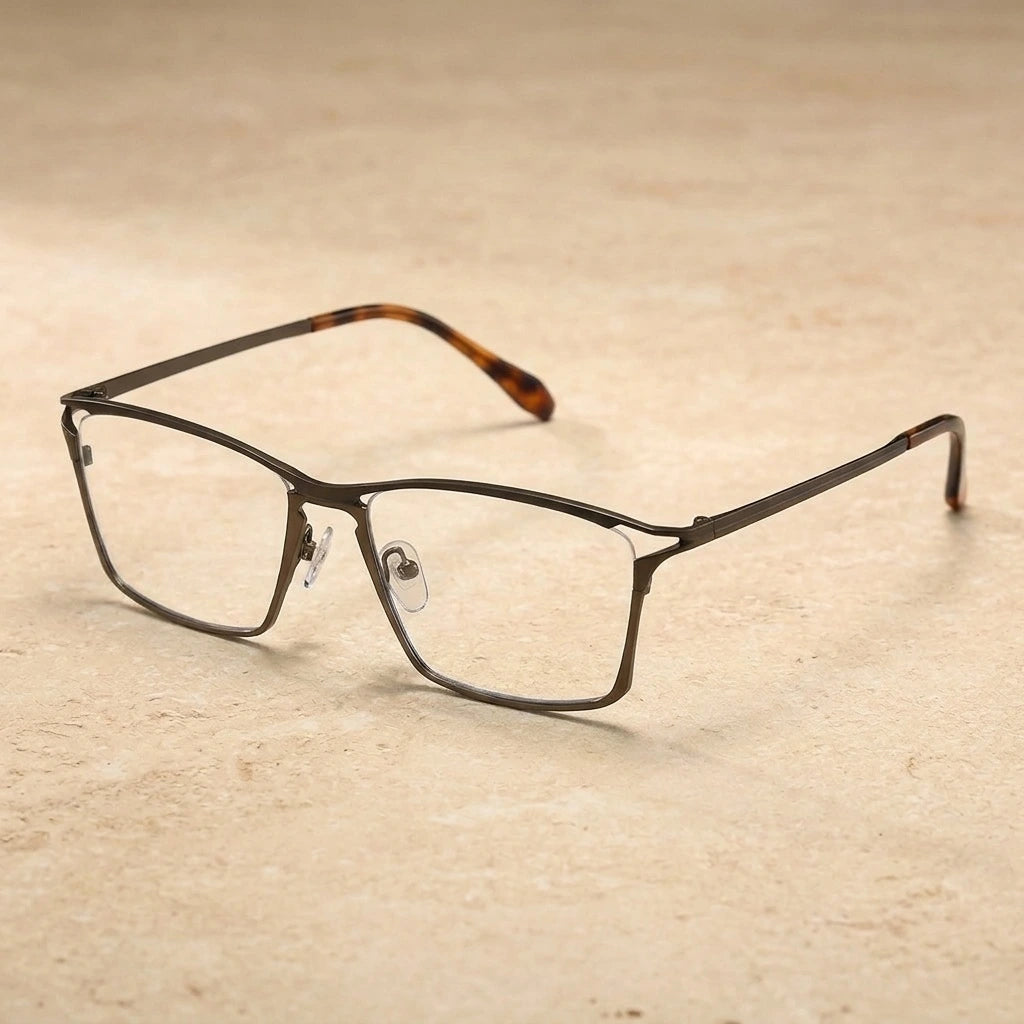 Blackmask Unisex Full Rim Square Pure Titanium Eyeglasses BM-RLT6885 — Bronze — view 1 | Blackmask at FuzWeb