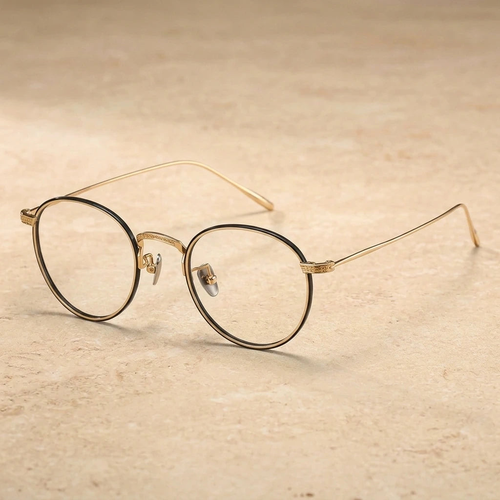 Blackmask Unisex Full Rim Round Pure Titanium Eyeglasses BM-W717 — view 2 | Blackmask at FuzWeb