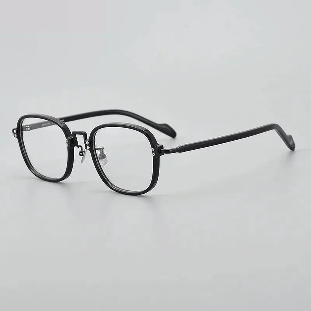 Chashma Unisex Full Rim Square Acetate Titanium Eyeglasses 190038 - Black — view 2 | Chashma at FuzWeb