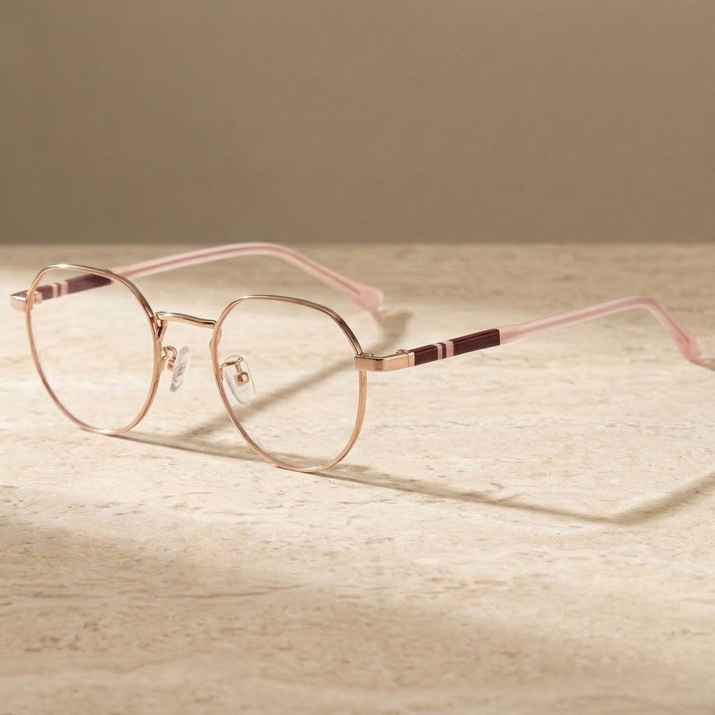 Chashma Unisex Full Rim Round Stainless Steel Frame Eyeglasses 1921 — view 2 | Chashma at FuzWeb