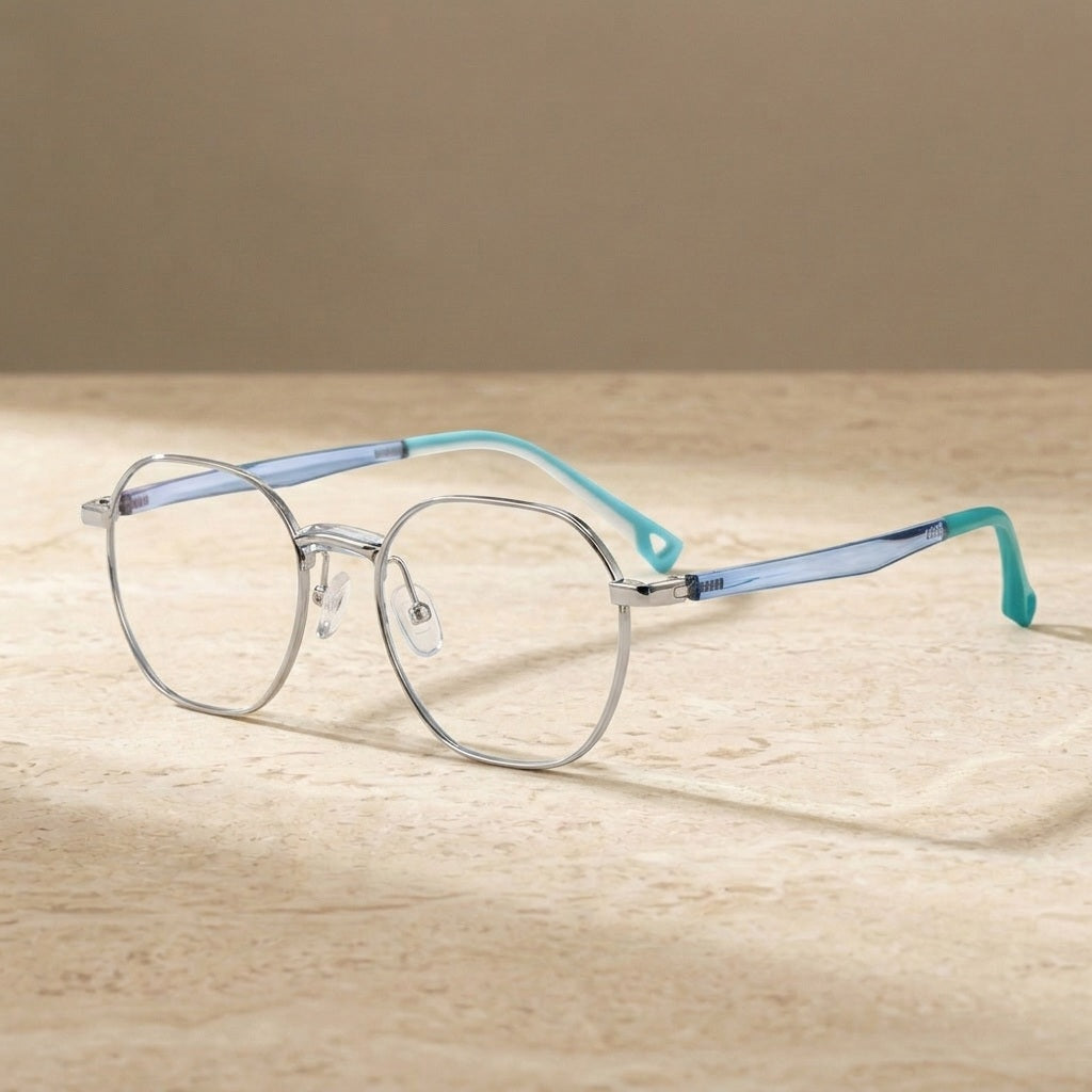 Chashma Unisex Children's Full Rim Octagon Stainless Steel Eyeglasses 7511 — view 1 | Chashma at FuzWeb