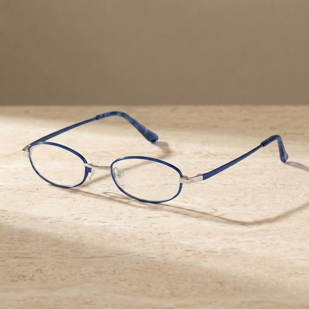 Chashma Unisex Full Rim Small Oval Titanium Eyeglasses 8070 — view 4 | Chashma at FuzWeb