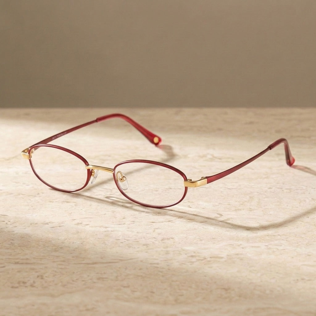 Chashma Unisex Full Rim Small Oval Titanium Eyeglasses 8070 — view 5 | Chashma at FuzWeb