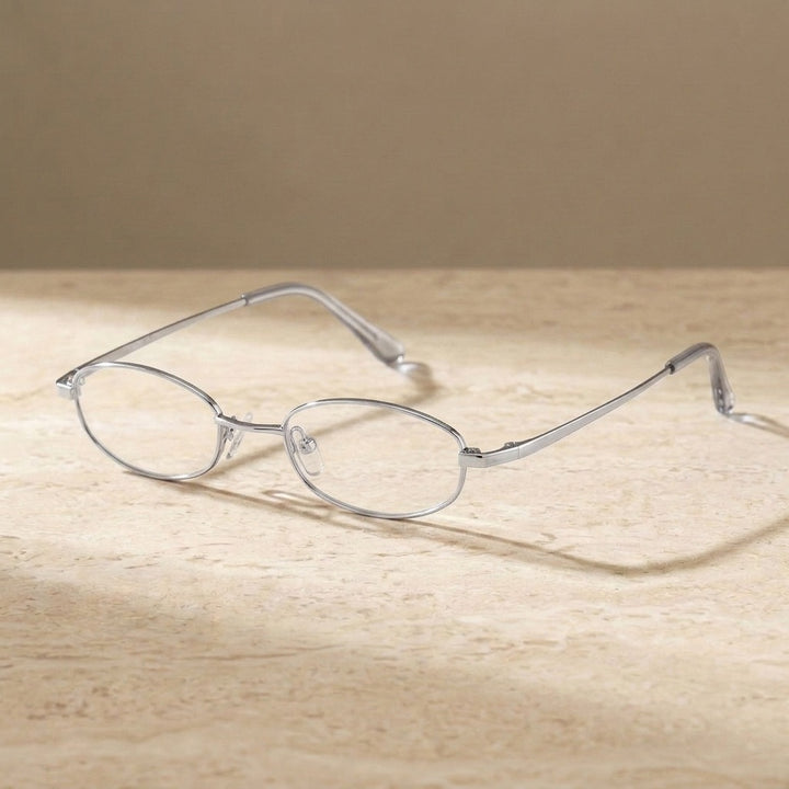 Chashma Unisex Full Rim Small Oval Titanium Eyeglasses 8070 — view 3 | Chashma at FuzWeb