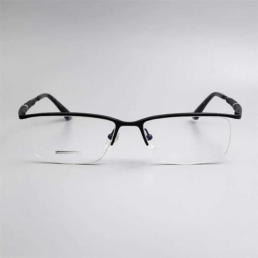 Chashma Unisex Semi Rim Square Brow Line Titanium Eyeglasses 819812 - Black — view 4 | Chashma at FuzWeb