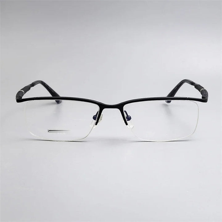 Chashma Unisex Semi Rim Square Brow Line Titanium Eyeglasses 819812 - Black — view 4 | Chashma at FuzWeb