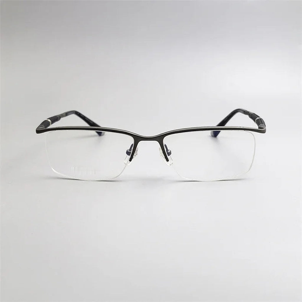 Chashma Unisex Semi Rim Square Brow Line Titanium Eyeglasses 819812 - Gray — view 3 | Chashma at FuzWeb