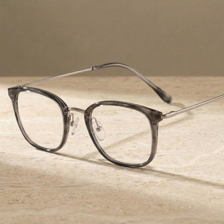 Chashma Unisex Full Rim Square Tr 90 Titanium Eyeglasses 851097 - Black Ink — view 4 | Chashma at FuzWeb