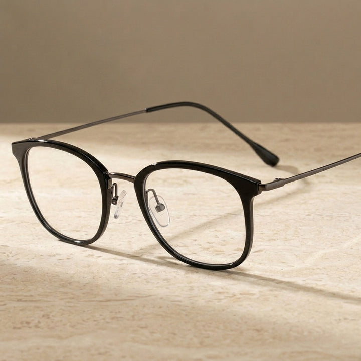 Chashma Unisex Full Rim Square Tr 90 Titanium Eyeglasses 851097 - Black — view 1 | Chashma at FuzWeb