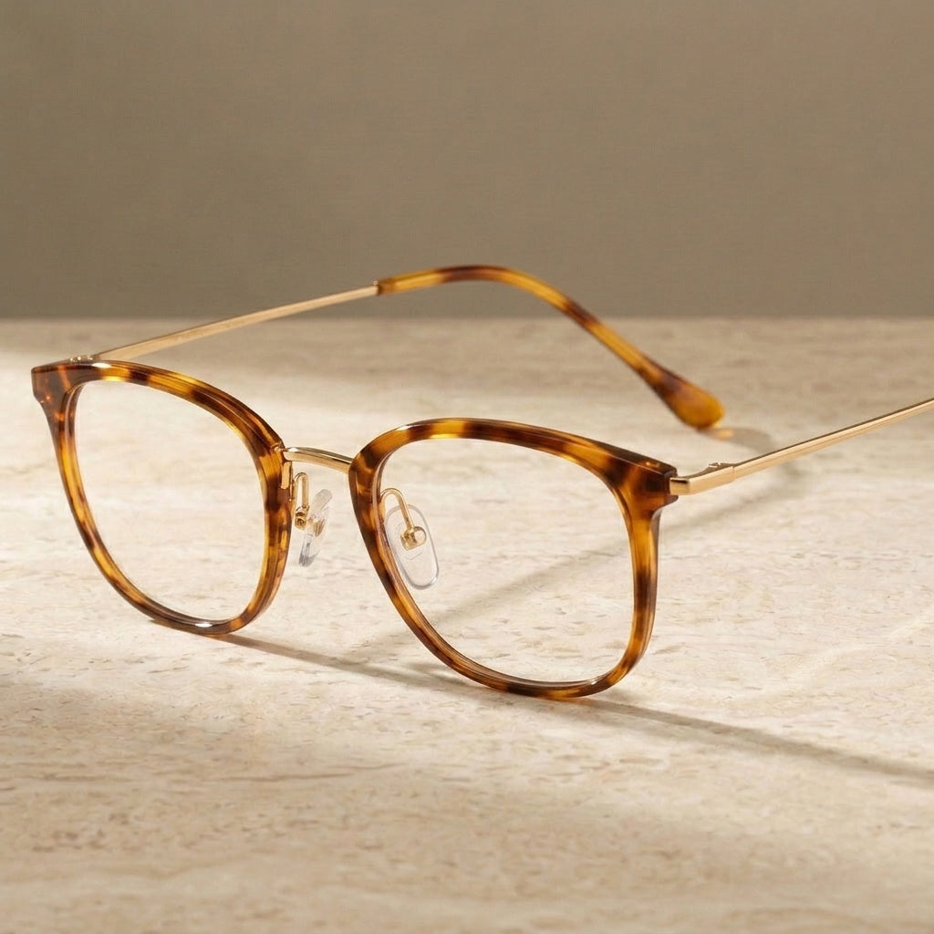 Chashma Unisex Full Rim Square Tr 90 Titanium Eyeglasses 851097 - Leopard — view 2 | Chashma at FuzWeb