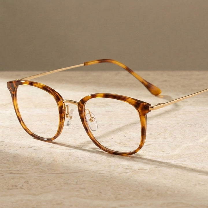 Chashma Unisex Full Rim Square Tr 90 Titanium Eyeglasses 851097 - Leopard — view 2 | Chashma at FuzWeb