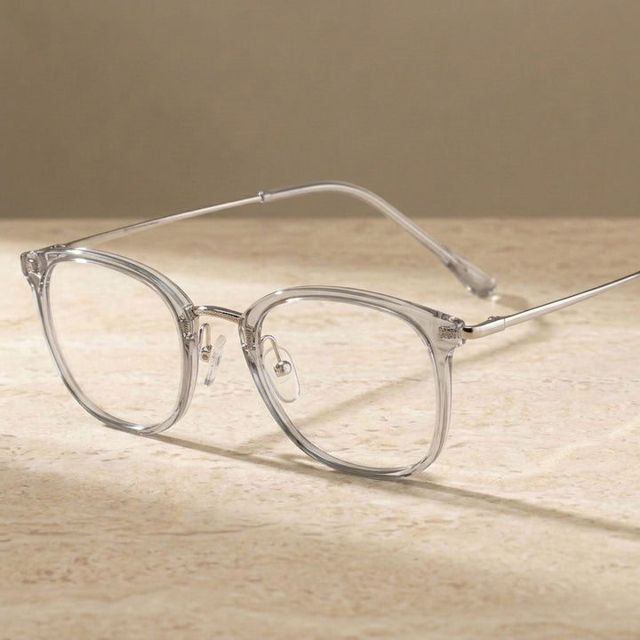 Chashma Unisex Full Rim Square Tr 90 Titanium Eyeglasses 851097 - Transparent Gray — view 5 | Chashma at FuzWeb